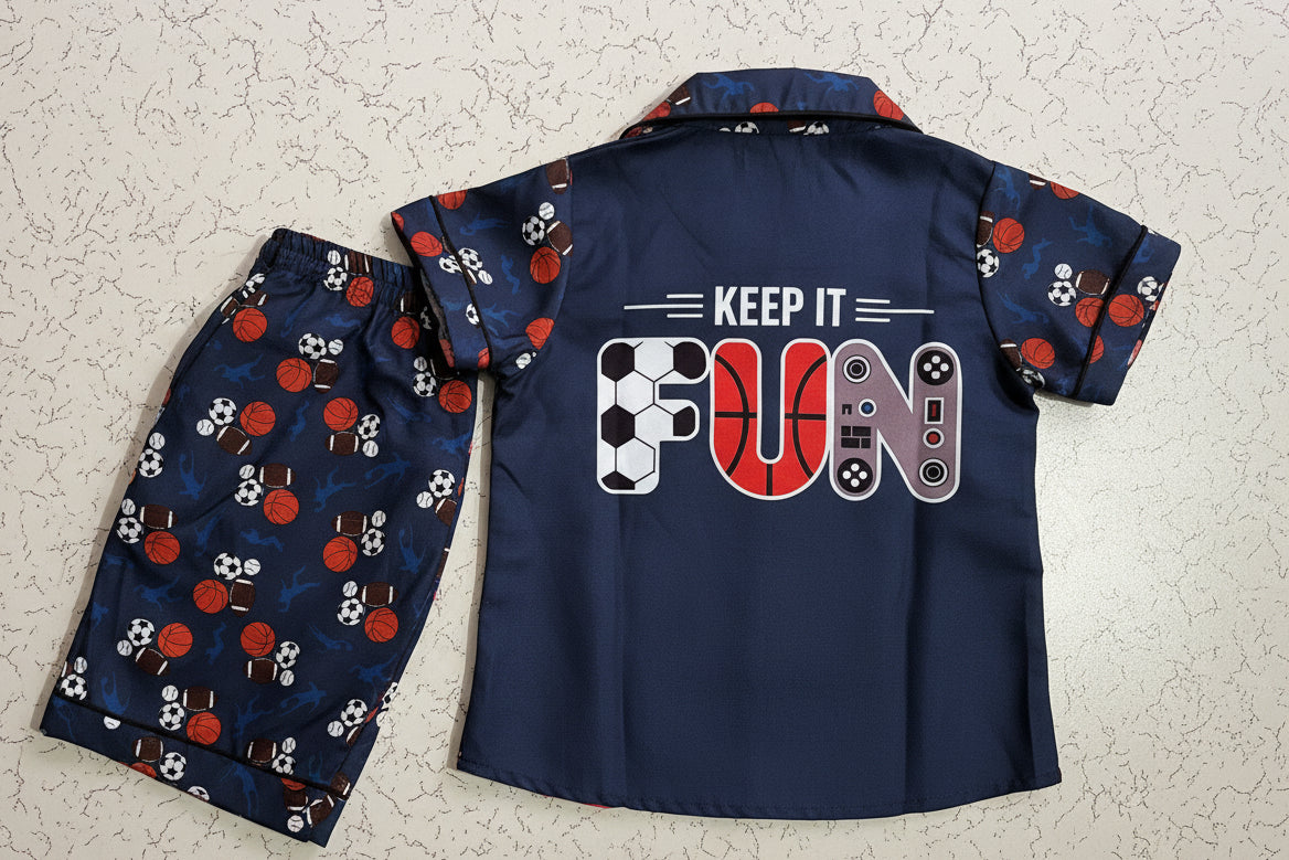 Kids back printed nightsuite