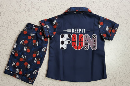 Kids back printed nightsuite